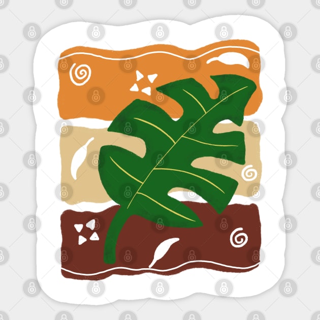 Botanical Abstract Leaf Sticker by RiyanRizqi
